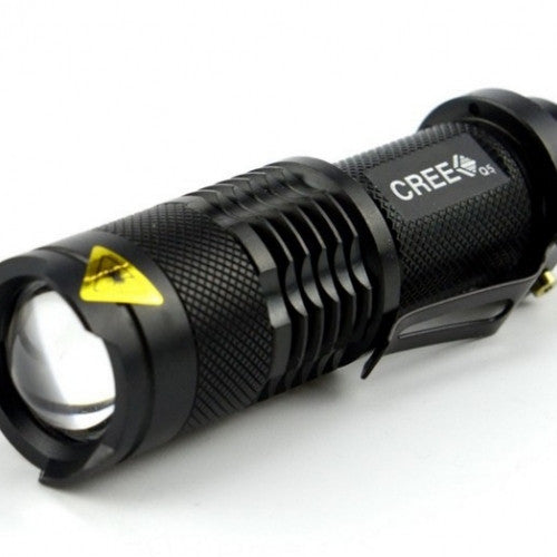 Rushed camp mini led flashlight torch adjustable focus zoom light lamp