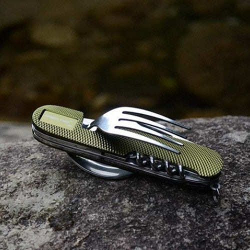 Folding Spoon Fork 7-in-1 Cutlery Public Restaurant Picnic Pocket